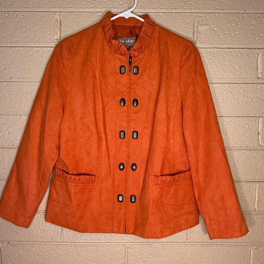 TanJay Women's Double-Breasted Orange Blazer